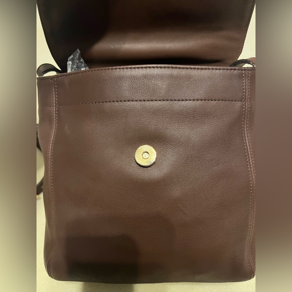 Coach Brown Leather Top-Handle Satchel with Gold Hardware - Picture 11 of 16